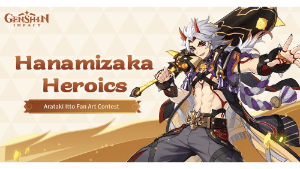 hanamizaka heroics arataki itto fan art contest event genshin impact wiki guide