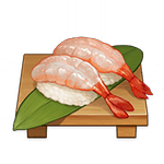 sweet shrimp sushi food genshin impact wiki guide 150px